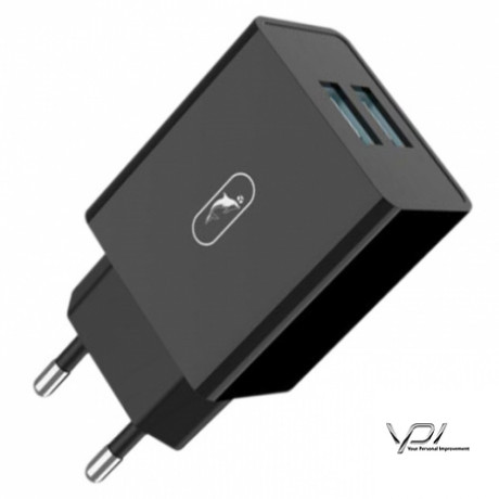 Мережевий Зарядний Пристрій USB SkyDolphin SC30 2USB/2.1A (Чорний)