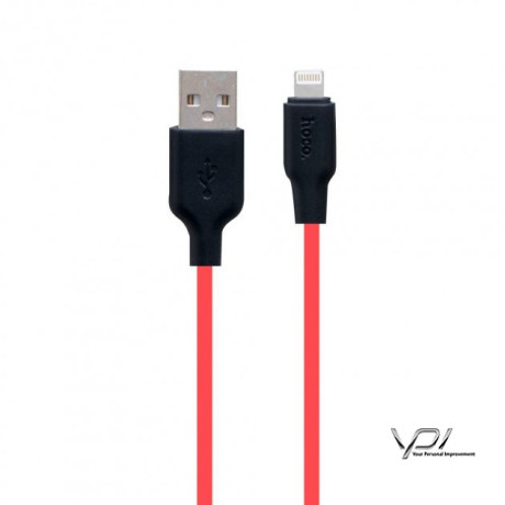 USB Cable Hoco X21 Plus Silicone Lightning Black/Red 1m