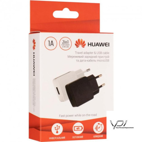 СЗУ USB Original Quality Huawei + cable MicroUSB 1A Black