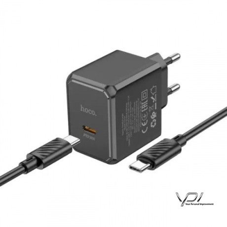 Мережевий Зарядний Пристрій Hoco CS15A PD30W 1Type-C + (Type-C - Type-C) (Чорний)