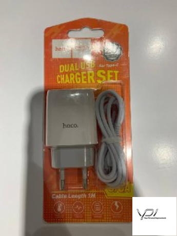 МЗП Hoco C73A + cable Type-C 2USB/2.4A white