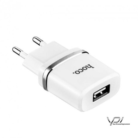 СЗУ 1USB Hoco C11 White + USB Cable MicroUSB (1A)