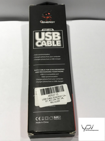 USB Cable iENERGY CA-01, NYLON 1M, 2A, MicroUSB