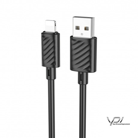 Кабель Hoco X88 Gratifield USB - Lightning 2.4A/1m (Чорний)