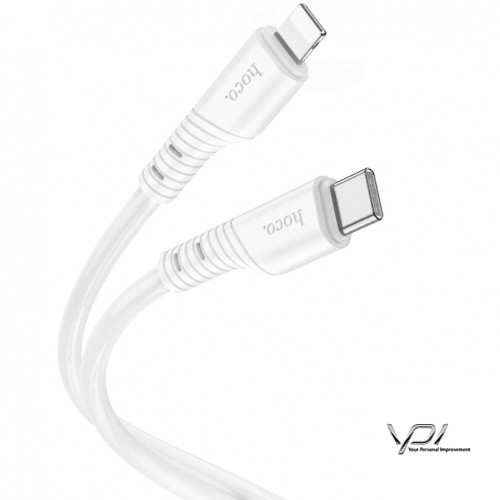 Кабель Hoco X97 Crystal color Silicone (PD) Type-C - Lightning 20W/3.0A/1m (Білий)