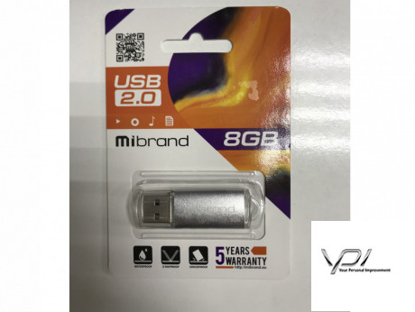 Флеш USB 2.0 Mibrand Cougar 8Gb Silver