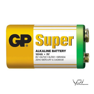 Батарейка 6LR61 GP Super 9v (1604A-S1) (Крона) (техника)