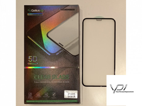 Скло Iphone X/XS (0.3mm) 5D Clear Geliua Pro (black)
