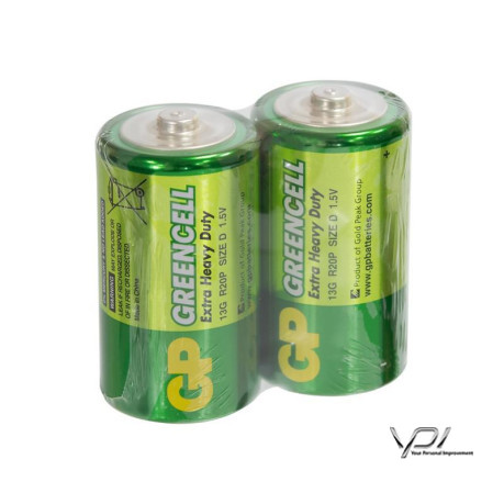 Батарейка LR-20 (D) GP Greencell (13G-S2) (сольова) (1шт)