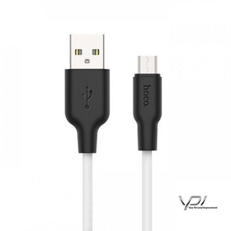 USB Cable Hoco X21 Plus Silicone Micro USB Black/White 1m