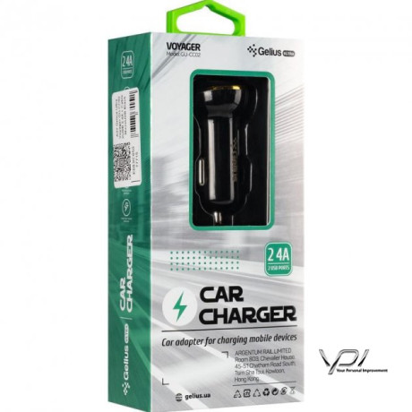АЗУ Gelius Ultra Voyager GU-CC02 2USB 2.4A + Cable MicroUSB Black