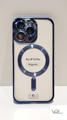 Чохол TPU Metalic Full Camera with Magsafe для Apple iPhone 13 Pro (Синій)