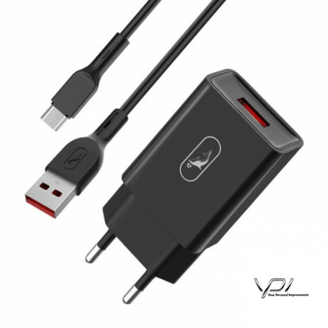 Мережевий Зарядний Пристрій USB SkyDolphin SC36V MicroUSB 1USB/2.4A (Чорний)