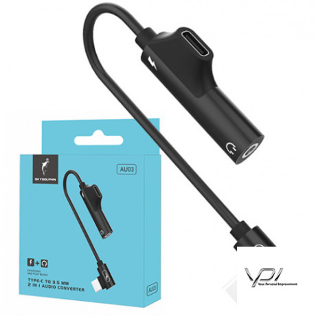 Перехідник SkyDolphin AU03 Type-C - AUX (3.5mm) + Charging 1.5A (Чорний)