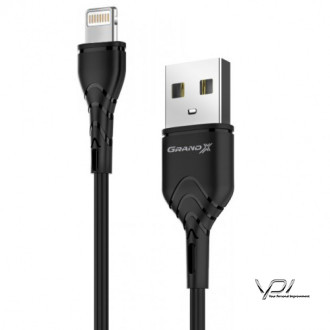 Кабель Grand-X PL-01B 100% Мідь USB - Lightning 2.1А/1m (Black)