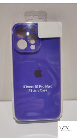 Чохол Silicone Case iPhone 15 Pro Max Full Side Square with Frame + Фіолетовий