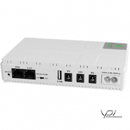 Джерело безперебійного живлення (UPS) для мережевого обладнання DC1018P 12V/ 9V/ 5V 10000 mAh (Білий)