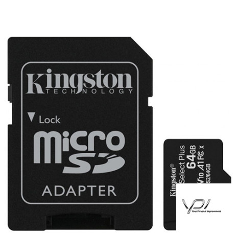 Карта пам'яті 64GB microSDXC Kingston Canvas Select Plus 100R A1 C10 (SDCS2/64GB) + SD адаптер