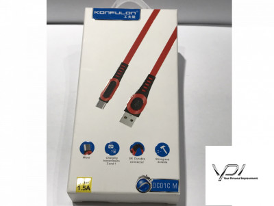 USB Cable Konfulon DC-01C (Micro) 2m, 2a, Red